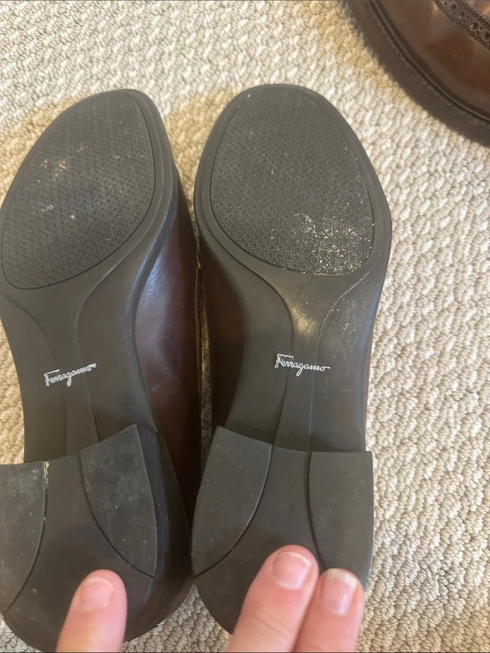 Salvatore Ferragamo Dark Brown Leather Penny Loafers